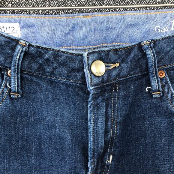 Gap 1969 Women's Long & Lean Straight Jeans Size 31/12R Dark Wash - Picture 3 of 11